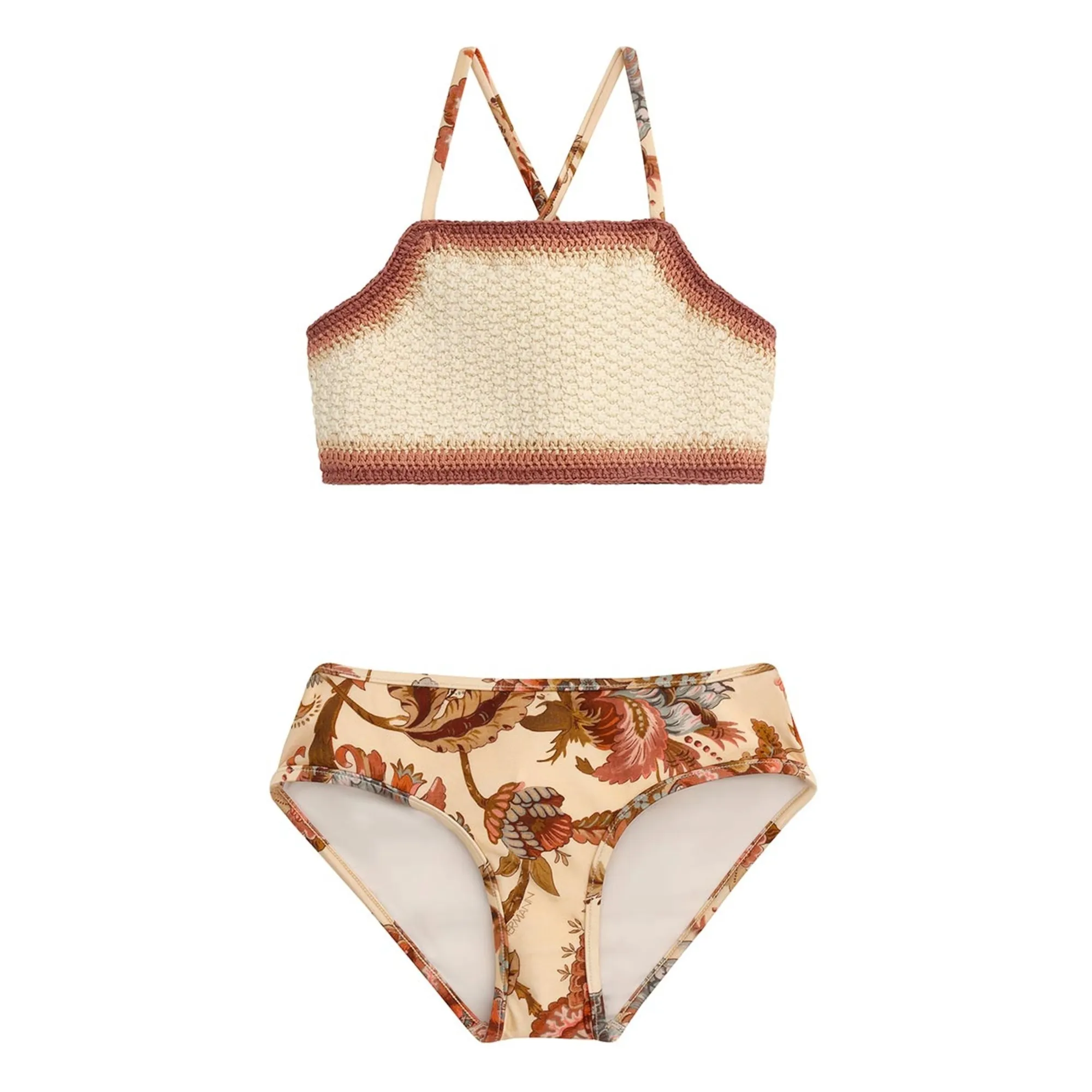 Maillot de Bain Crochet Fleuri | Crème- Image produit n°0