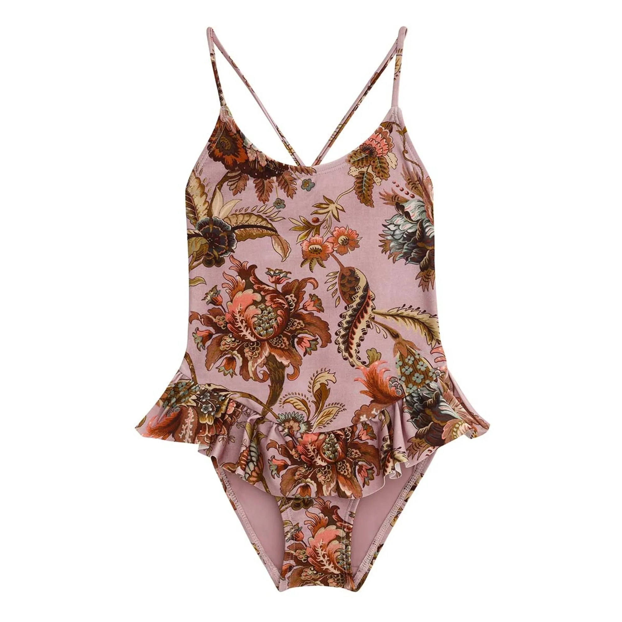 Zimmermann Mauve Maillot De Bain Volants Fleuri