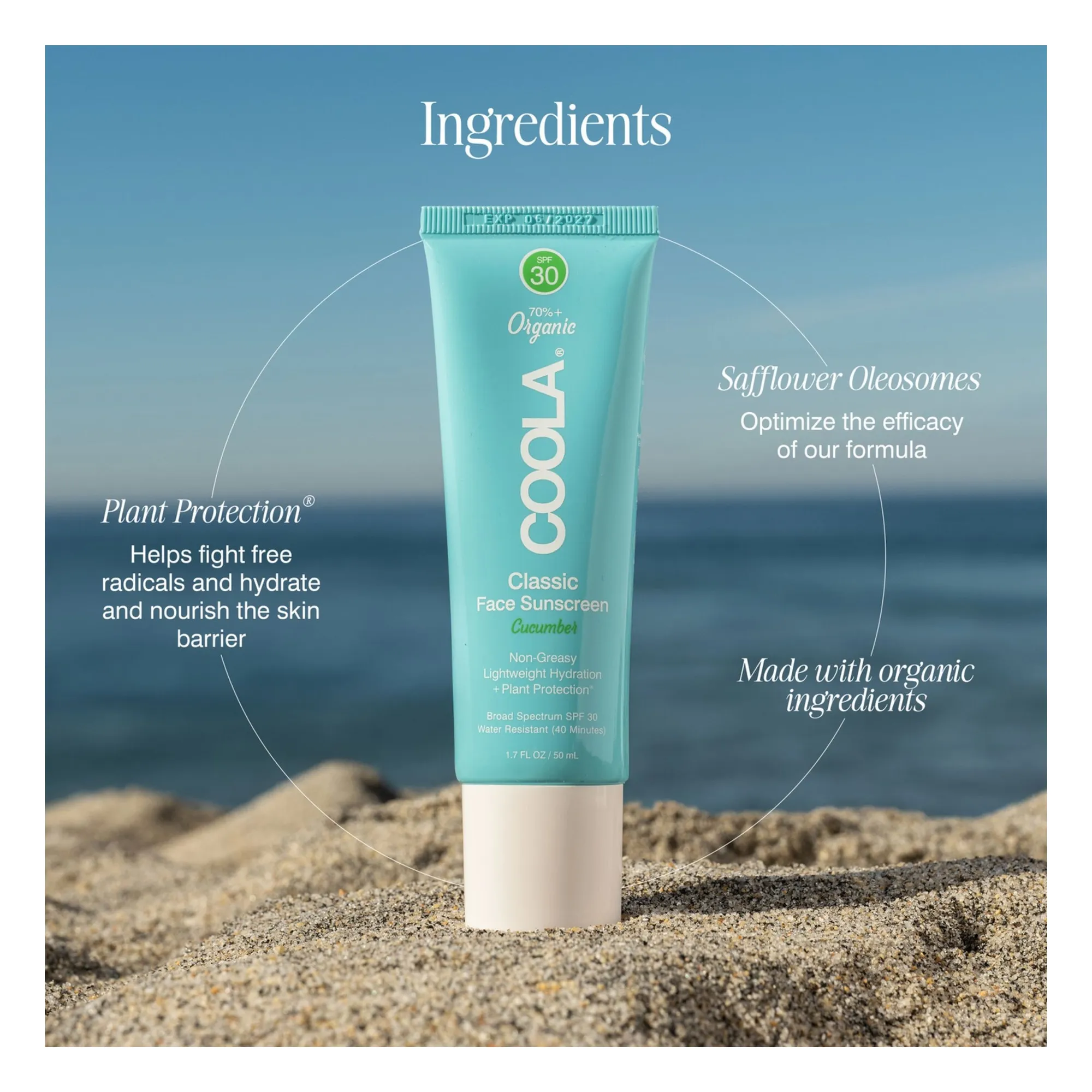 Crème solaire visage au Concombre SPF30 - 50ml- Image produit n°2