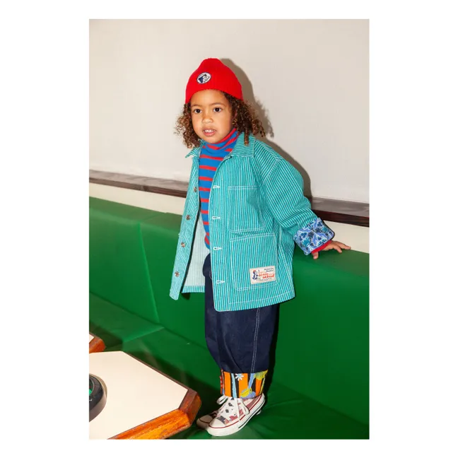 Evolutive Workwear Striped Jacket | Green