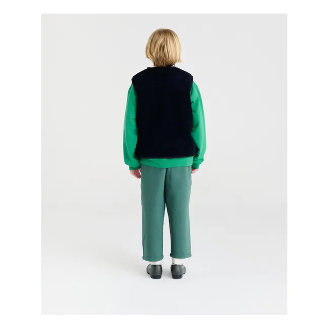 Veste Sans Manches Façon Sherpa N°6 | Bleu foncé
