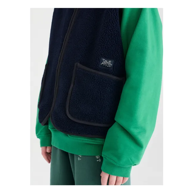 N°6 Sleeveless Sherpa Jacket | Dark Blue