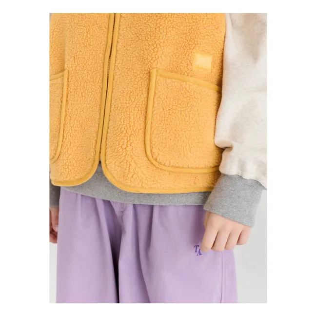 Veste Sans Manches Façon Sherpa N°6 | Jaune