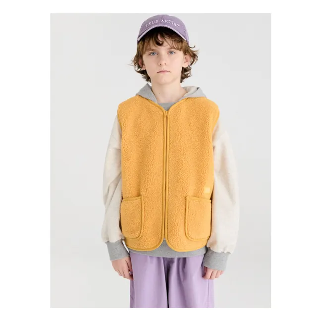 Veste Sans Manches Façon Sherpa N°6 | Jaune
