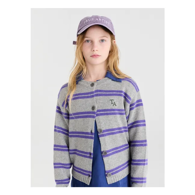 Gilet N°6 Rayé Laine | Gris