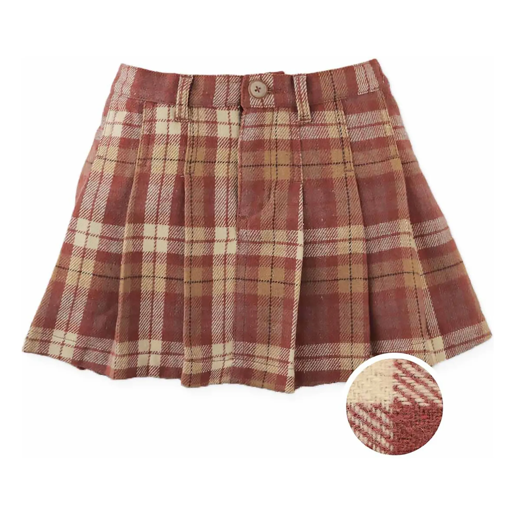 Jupe Eugenia Carreaux | Marron- Image produit n°0