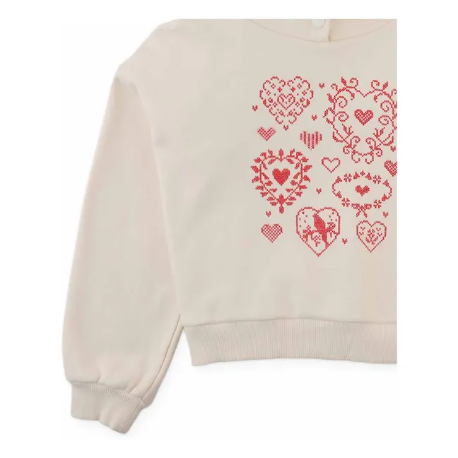 Sweat Capuche Brodé Isabela | Ecru