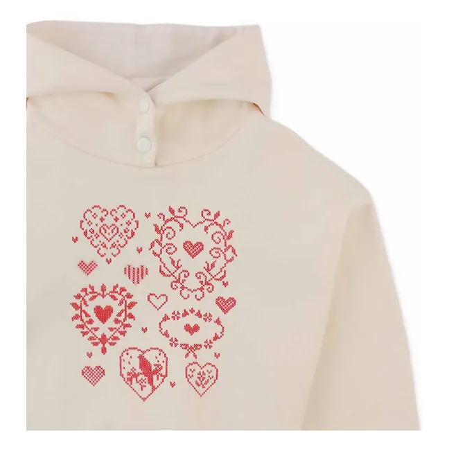 Sweat Capuche Brodé Isabela | Ecru