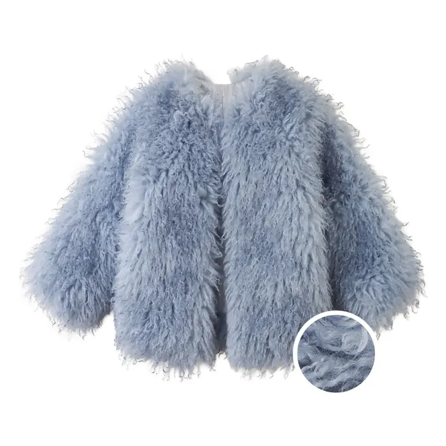 Manteau Façon Fourrure Cressida | Bleu