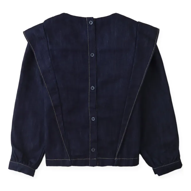 Blouse Smockée Flerida Denim | Bleu foncé