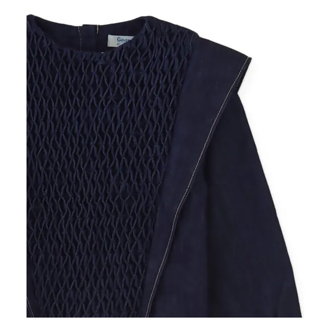 Blouse Smockée Flerida Denim | Bleu foncé