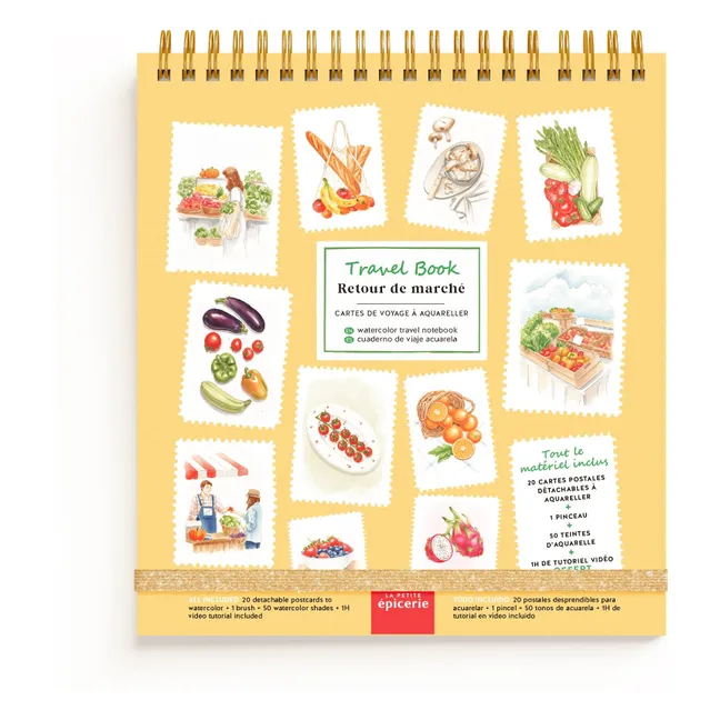 Carnet d'aquarelle - Retour de Marché