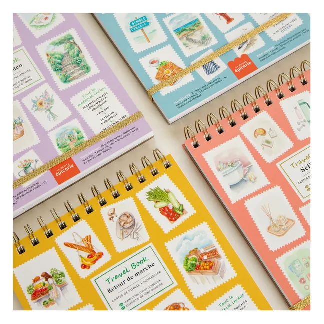 Carnet d'aquarelle - Retour de Marché