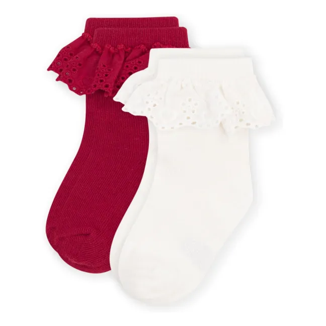Lot de 2 Paires de Chaussettes Volants | Rouge