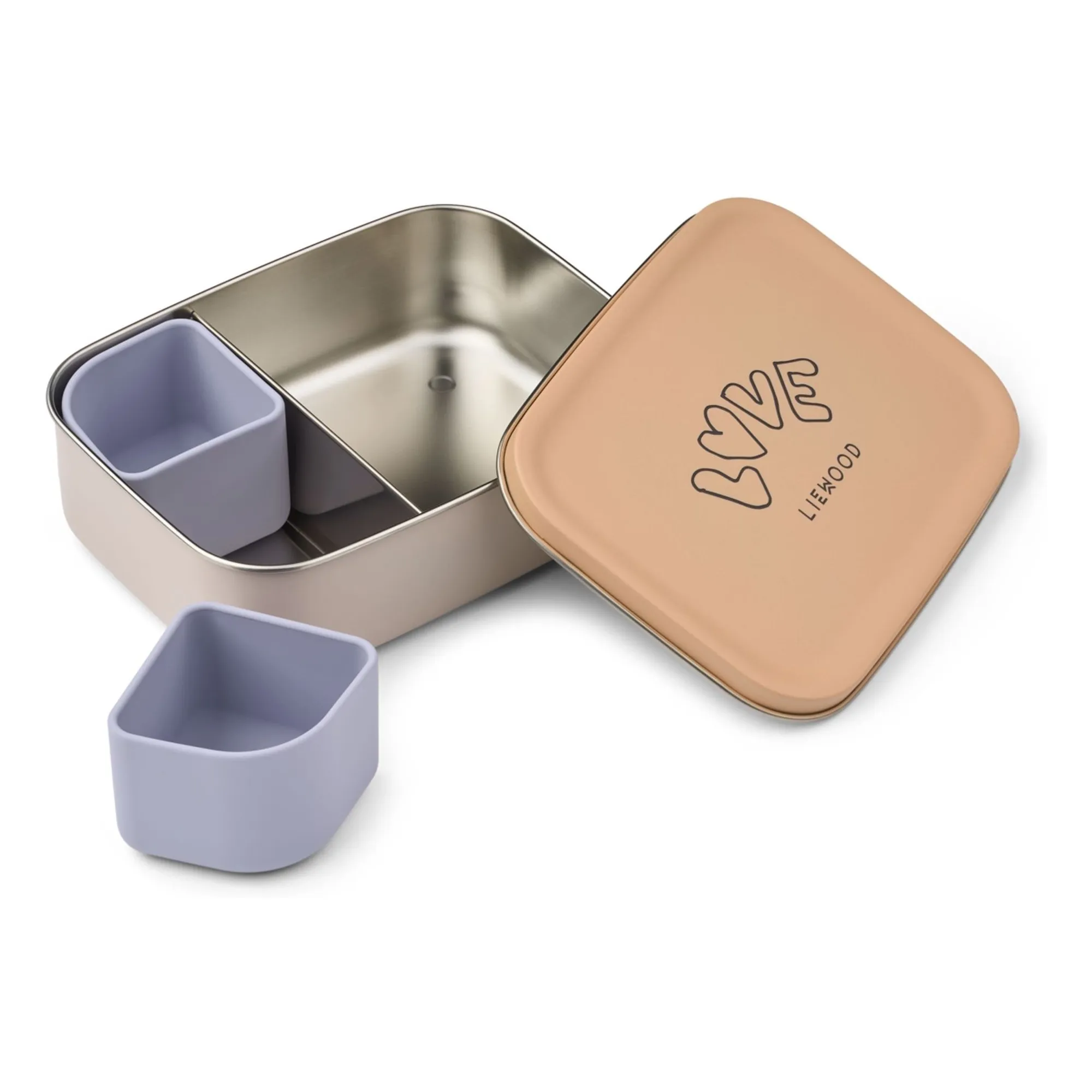 Lunch-box en inox Nina | Love/Pale tuscany- Image produit n°1