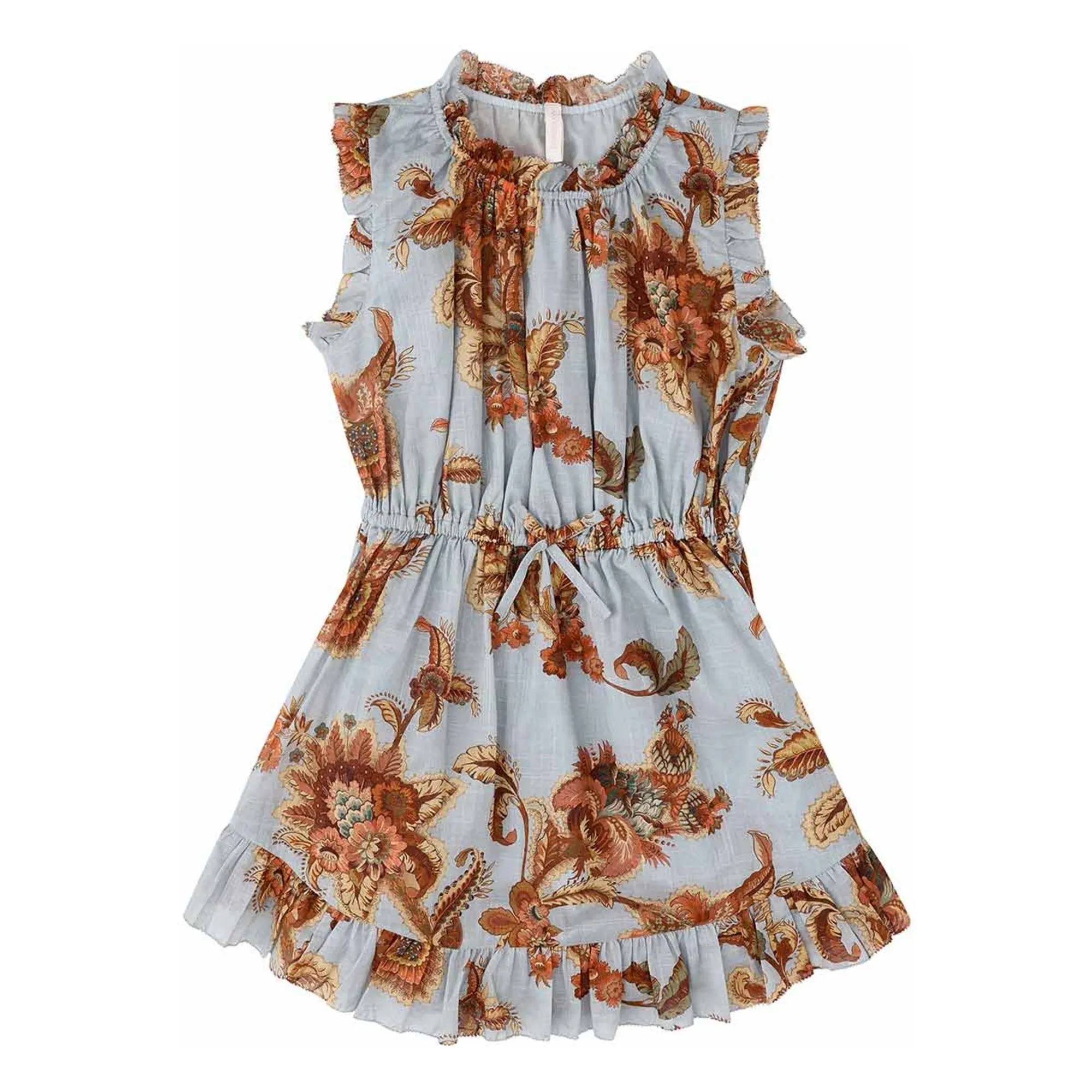 Zimmermann Orange Organic Cotton Ruffled Dress