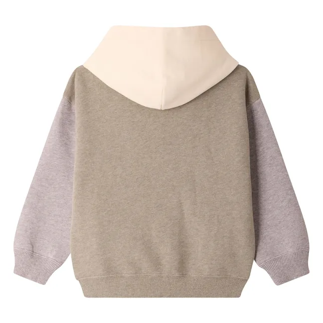 Sweat Zippé Capuche Chiné Elroy Coton Bio | Kaki