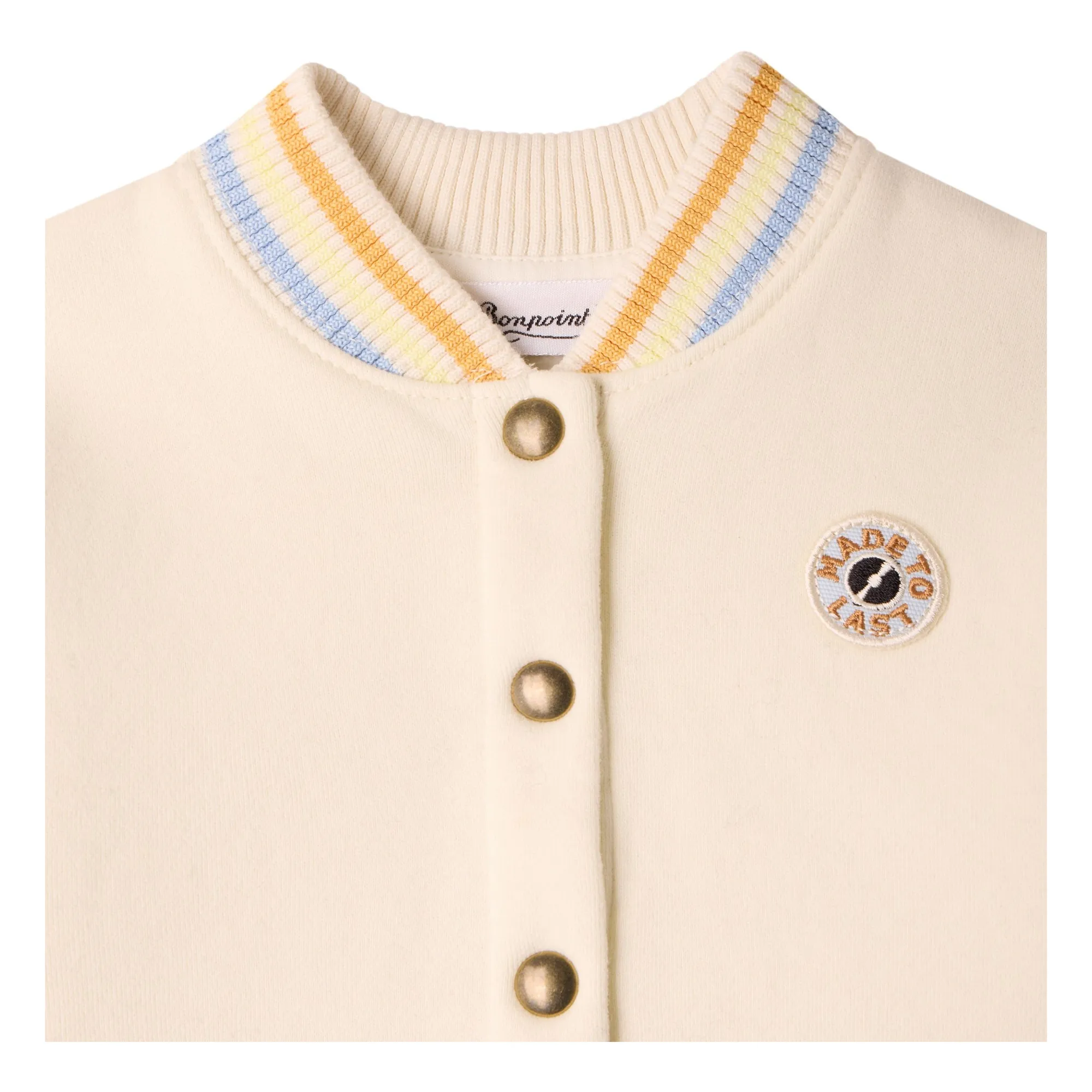 Gilet Ecusson Milan Coton Bio | Ecru- Image produit n°1