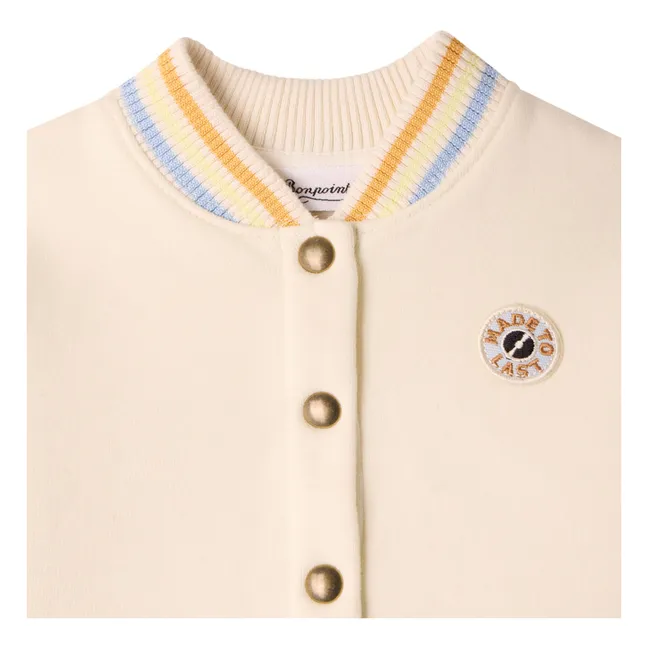 Gilet Ecusson Milan Coton Bio | Ecru