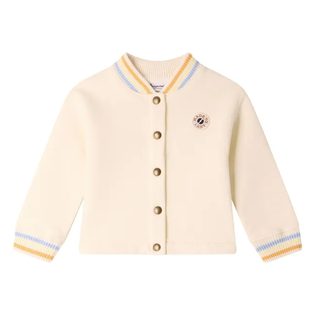 Gilet Ecusson Milan Coton Bio | Ecru