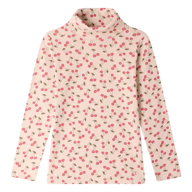 T-shirt Tahiti Cerises Coton Bio | Beige