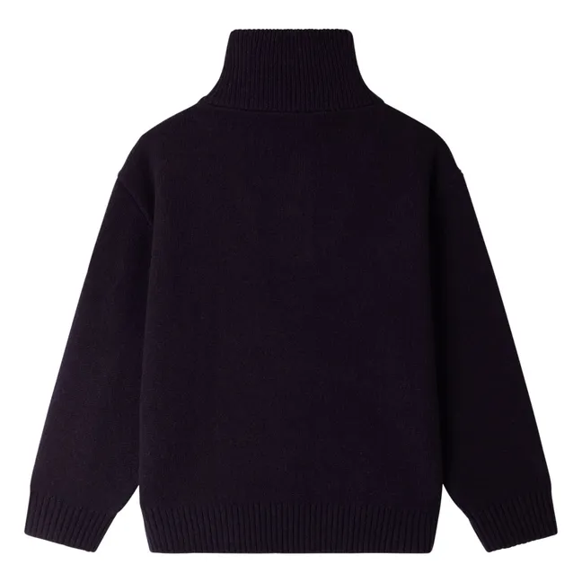 Marinus Wool Truckneck Sweater | Navy blue