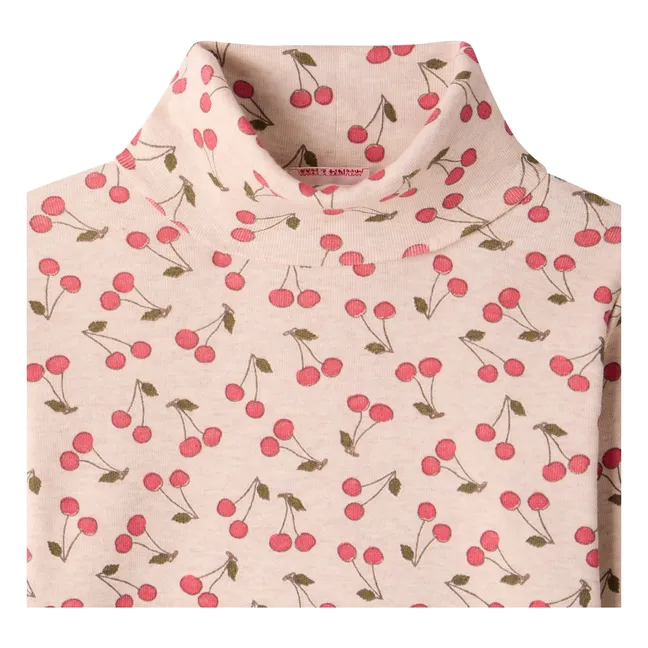 T-shirt Tahiti Cerises Coton Bio | Beige