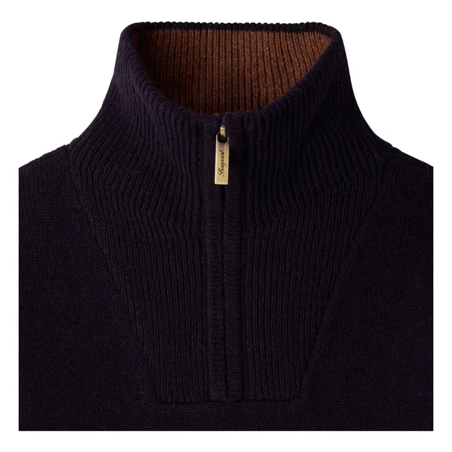 Marinus Wool Truckneck Sweater | Navy blue
