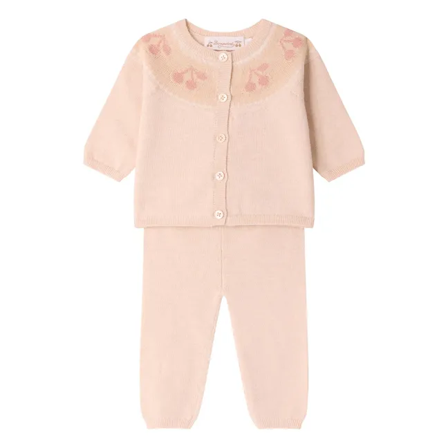 Jenny Laine Cardigan and Trouser Set | Pale Pink