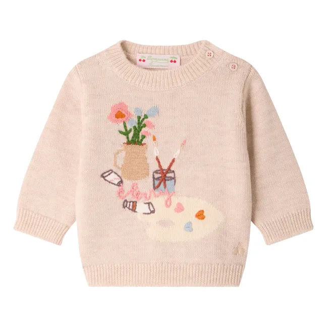 Pull Almire Peinture Laine | Beige