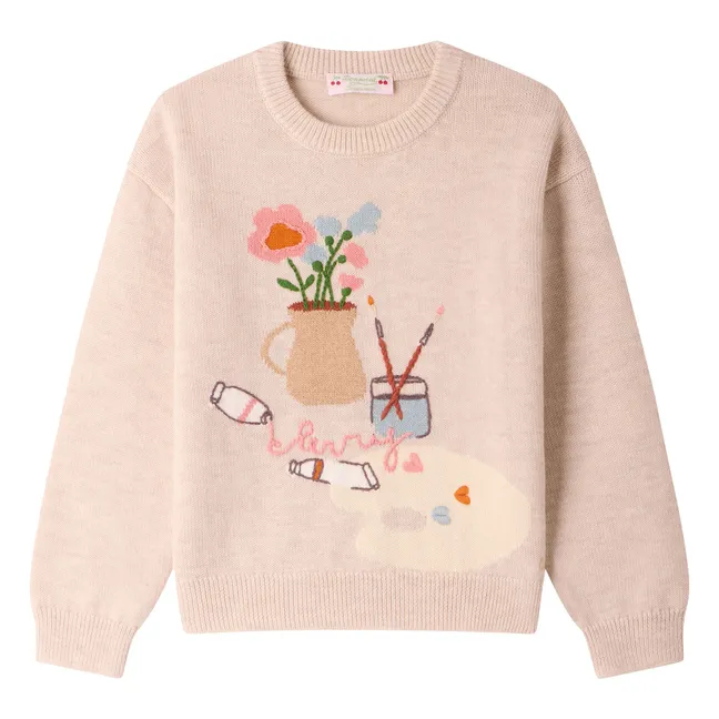 Pull Tahini Peinture Laine | Beige