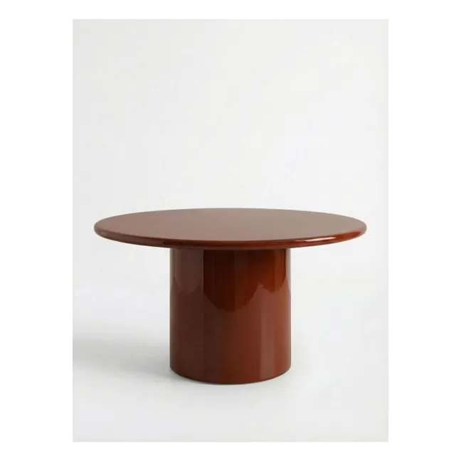 Table à dîner ronde en bois laqué Amendoeira | Brique