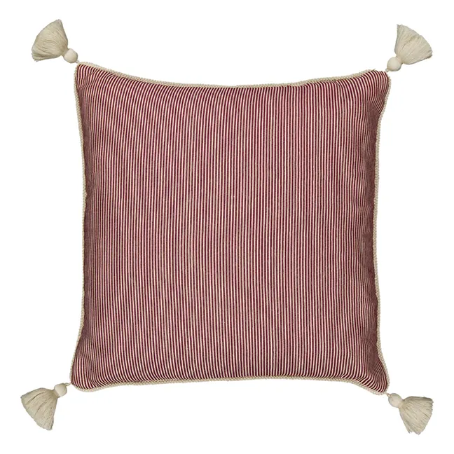 Coussin en velours brodé Dinis | Bordeaux