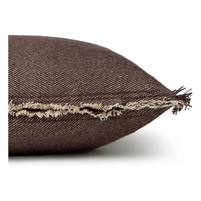 Coussin rectangulaire en twill | Café