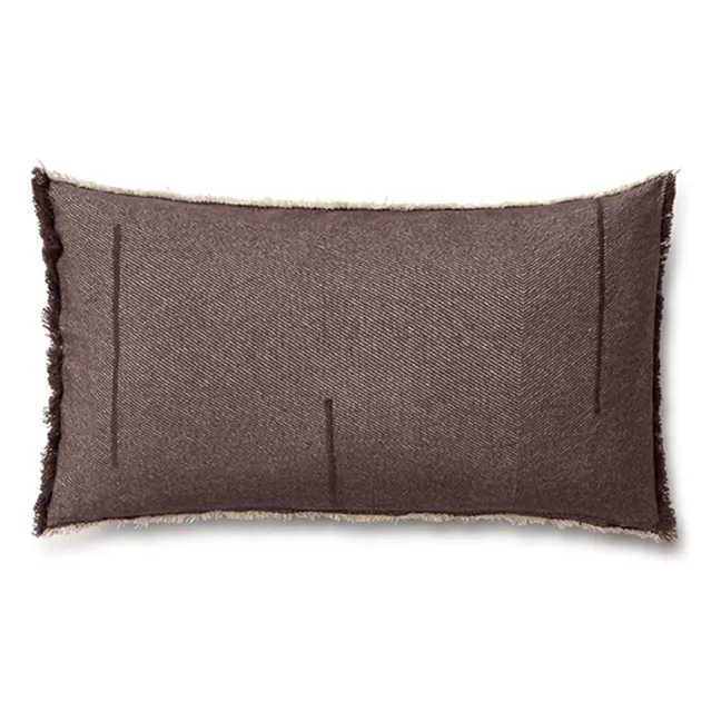 Coussin rectangulaire en twill | Café