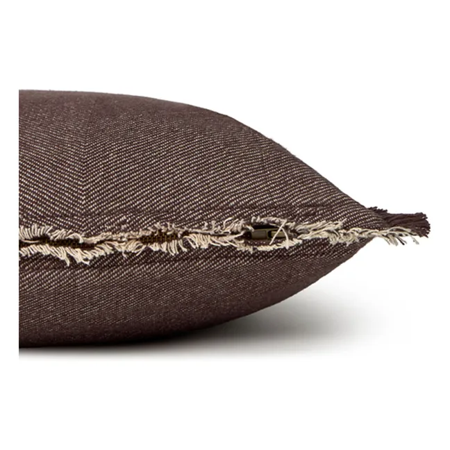 Coussin carré en twill | Café