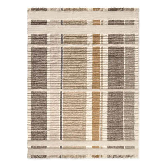 Tapis tissé en laine et coton | Jaune