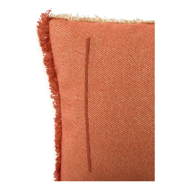 Rectangular cushion in twill | Terracotta