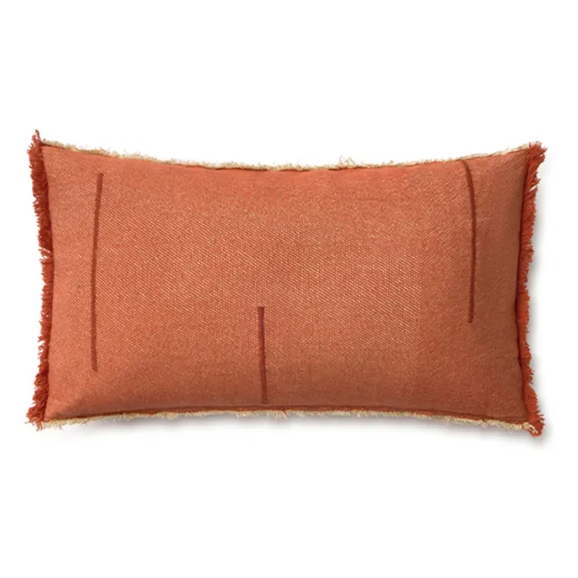 Coussin rectangulaire en twill | Terracotta
