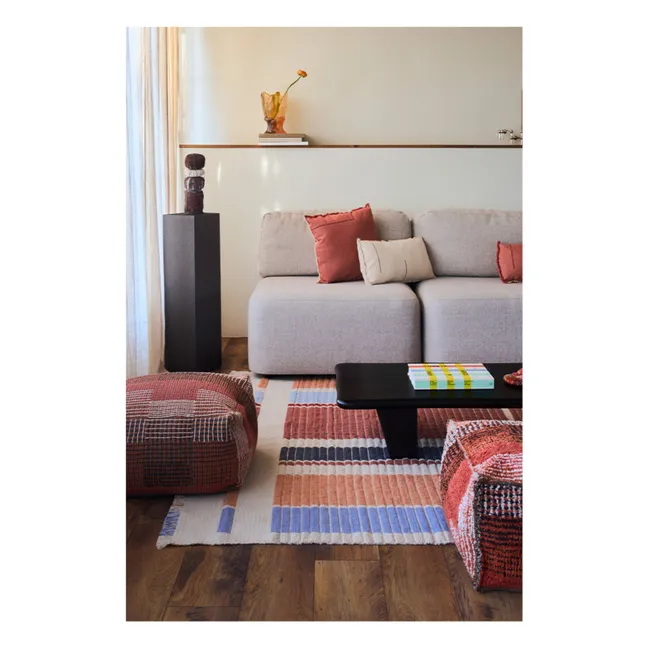 Pouf réversible City | Rouge