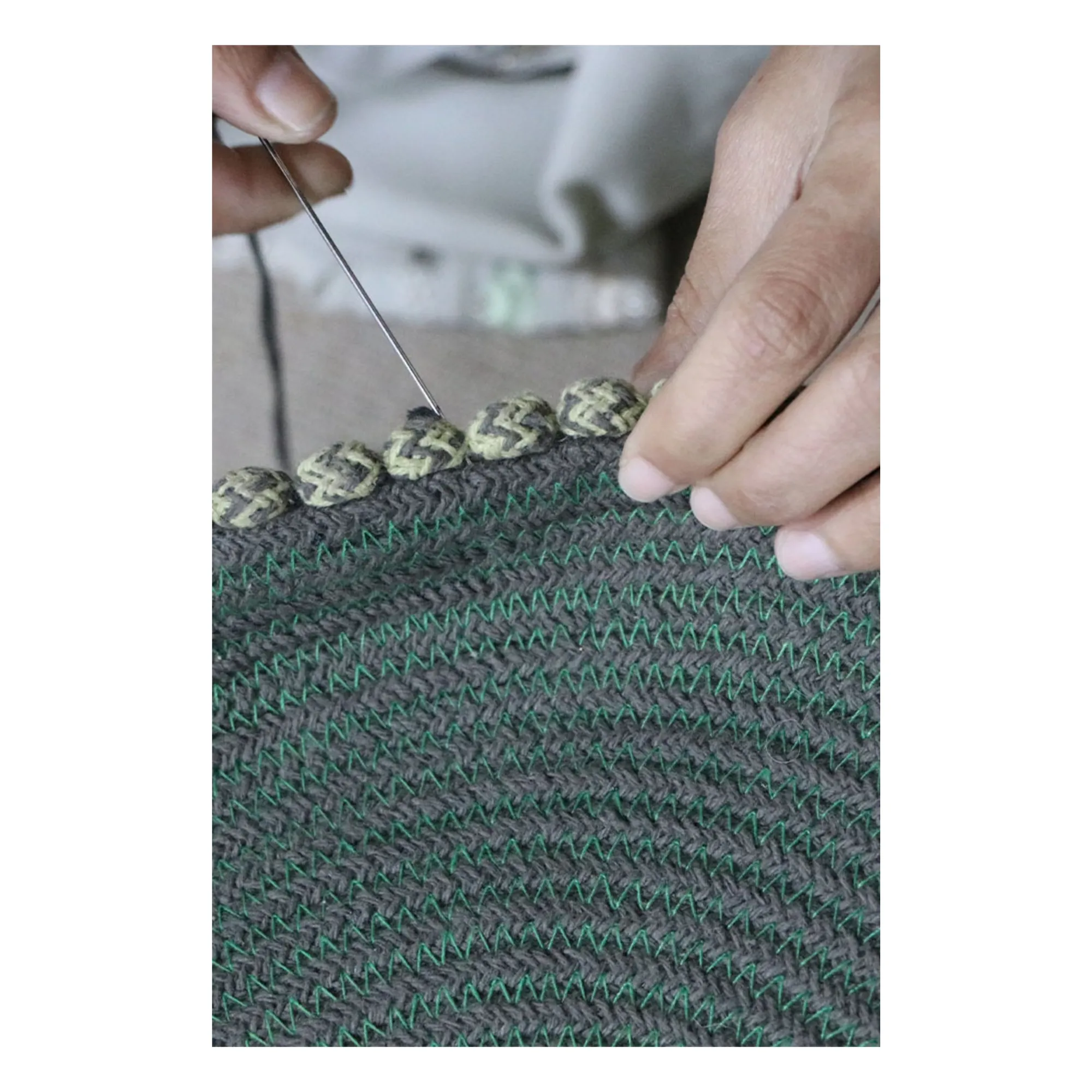 Panier de rangement tissé | Vert- Image produit n°5