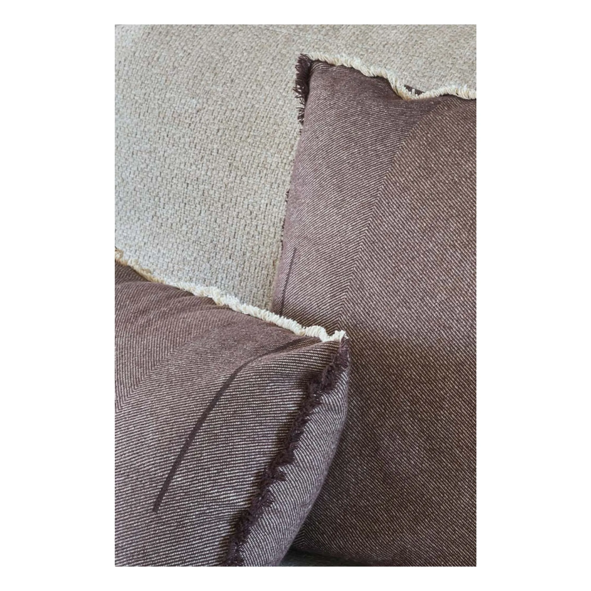 Coussin rectangulaire en twill | Café- Image produit n°5
