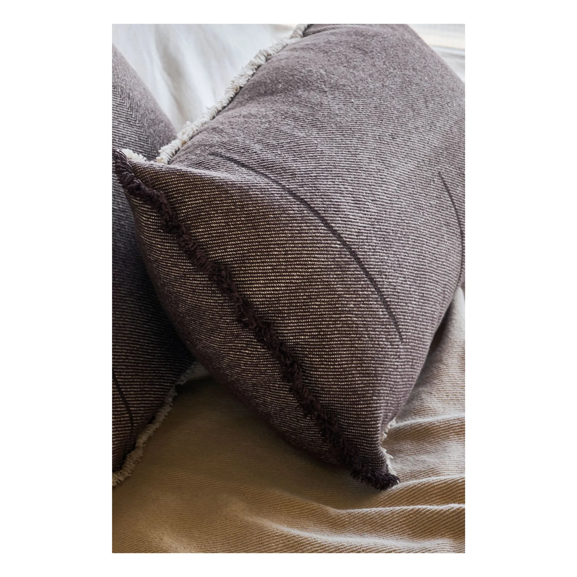 Coussin rectangulaire en twill | Café- Image produit n°2