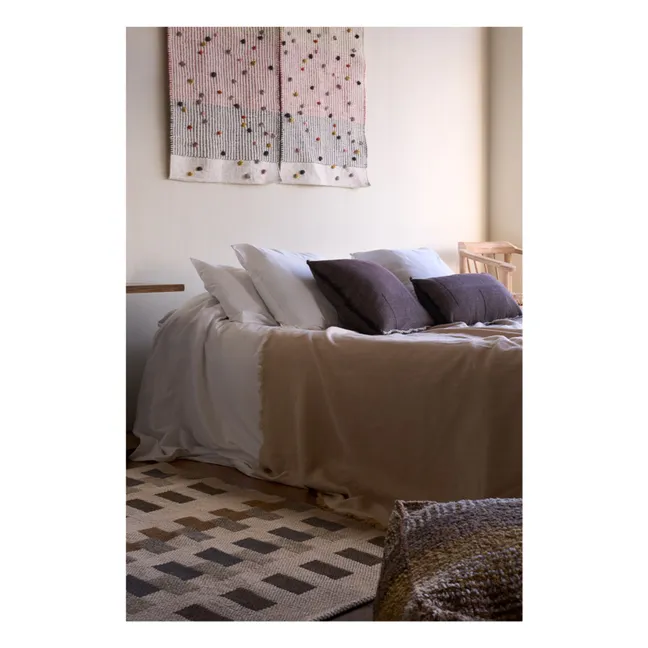 Coussin carré en twill | Café