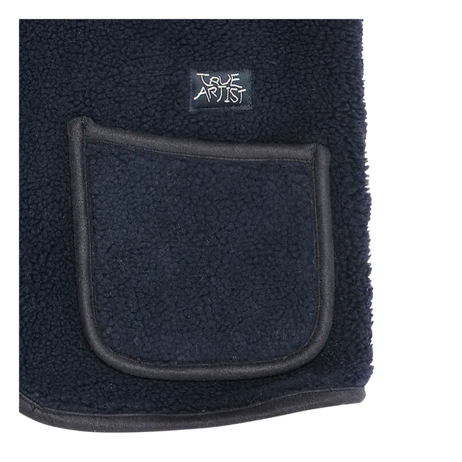 Veste Sans Manches Façon Sherpa N°6 | Bleu foncé