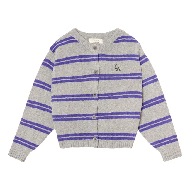 Gilet N°6 Rayé Laine | Gris