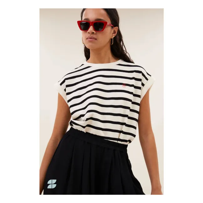 Tobi Stripes Top de algodón orgánico | Crudo