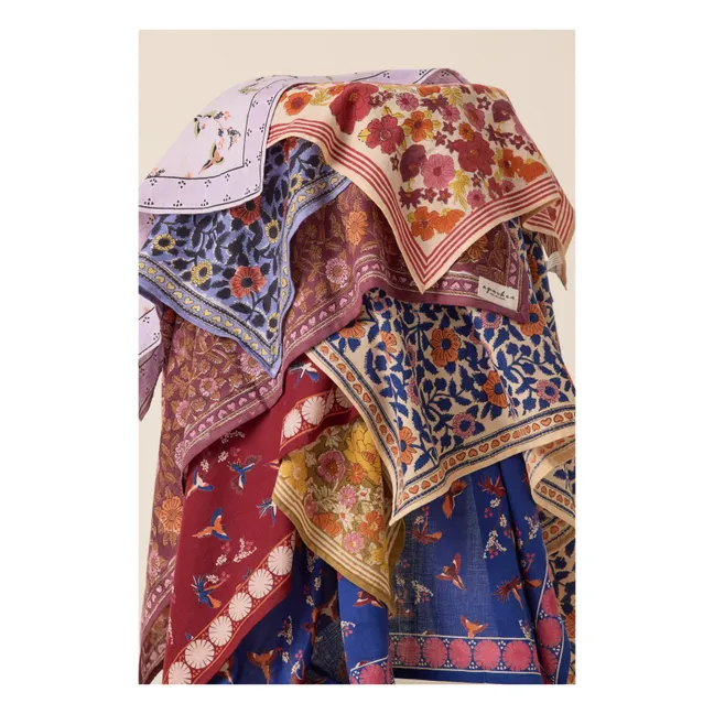 Petit Foulard Manika Fleuri | Beige