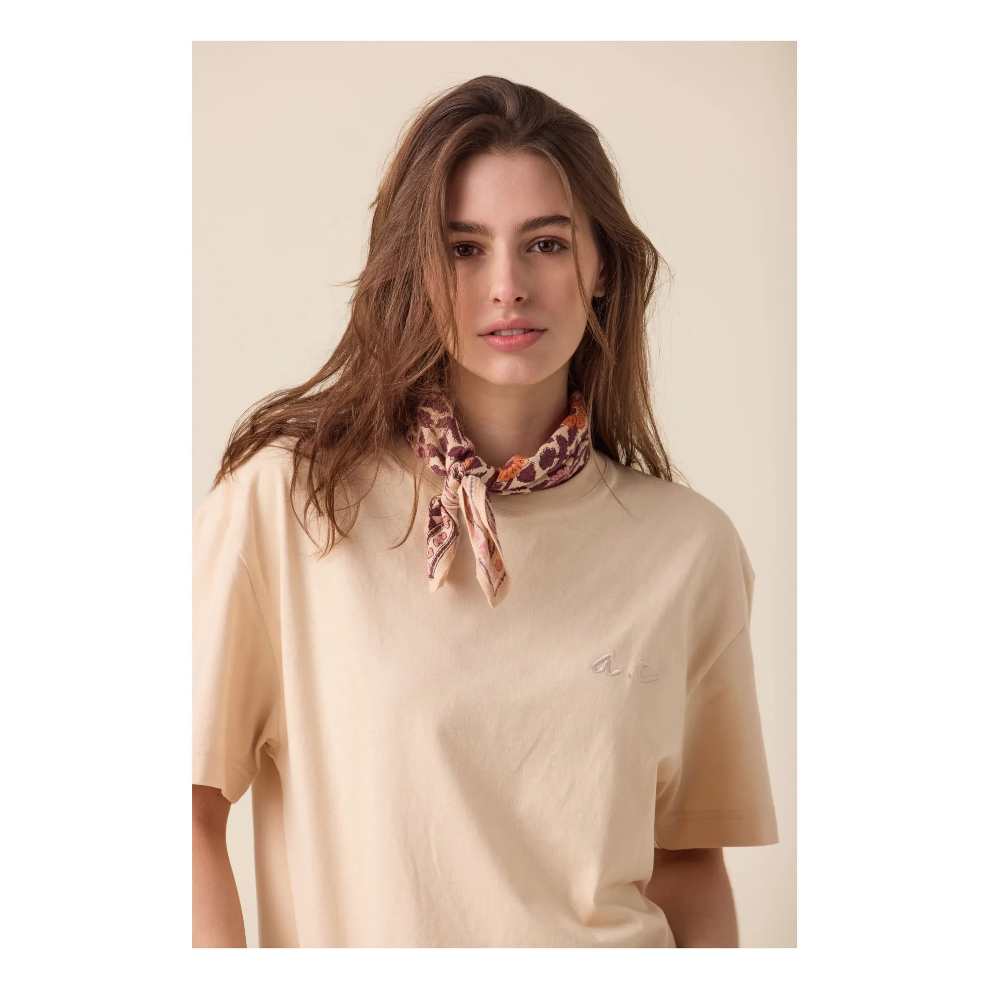 Petit Foulard Manika Cœurs | Rose- Image produit n°1