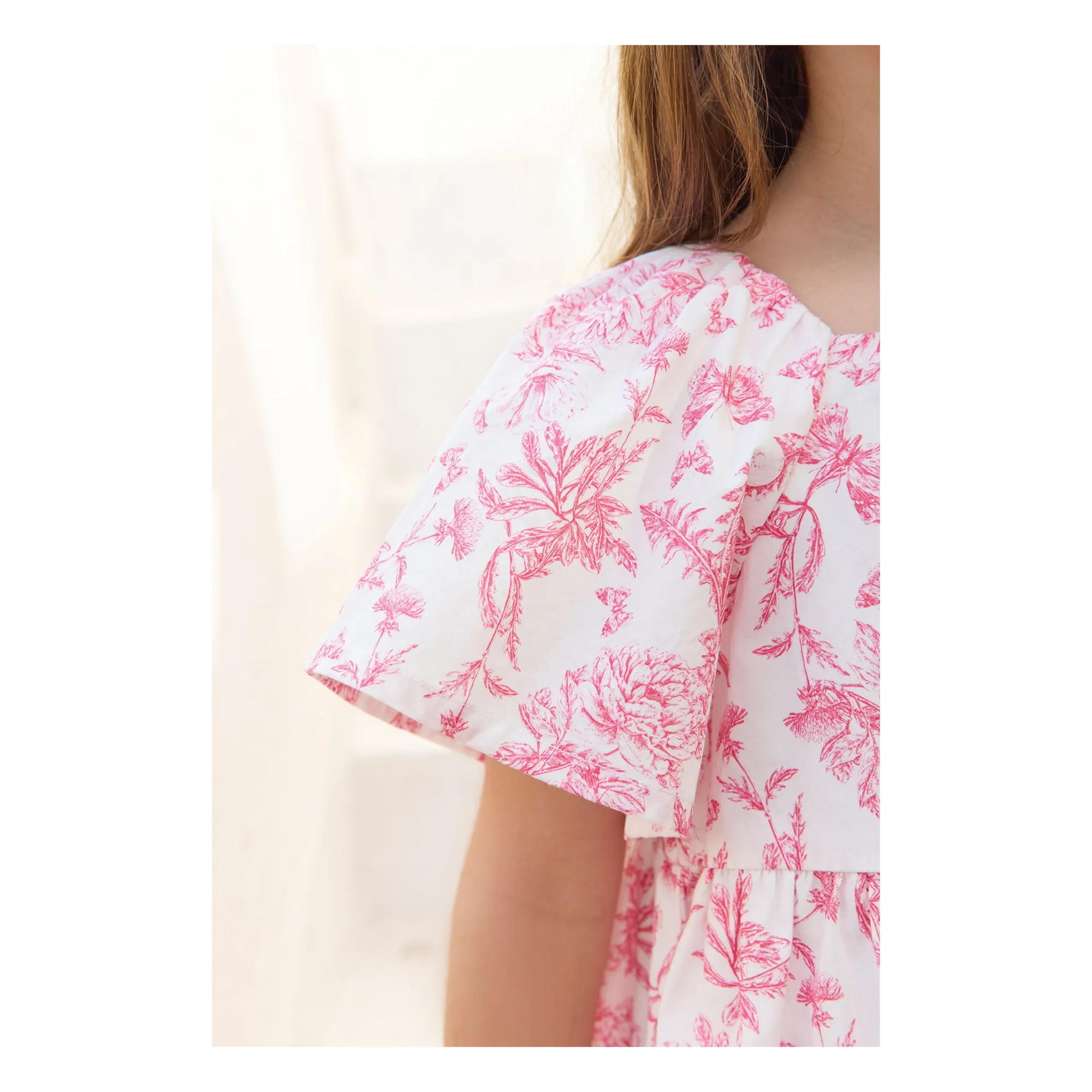 Robe Fleurie - Inspiration Toile de Jouy | Rose- Image produit n°2
